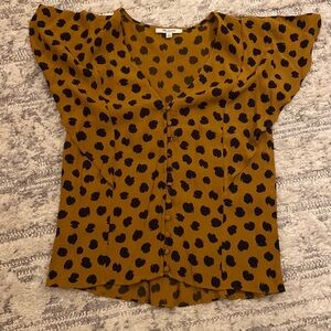 Madewell size XXS printed flutter sleeve blouse